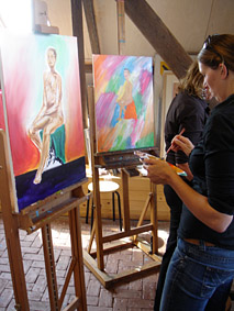 workshop schilderen op doek voor bedrijven in België