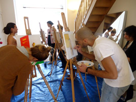 Workshop naaktmodel schilderen tijden vrijgezellen in Brussel België