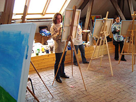 workshop schilderen op doek voor bedrijven in België